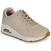 Skechers Women/'s UNO Shimmer Away Sneaker, Natural, 3 UK