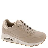 Skechers Women/'s UNO Shimmer Away Sneaker, Natural, 4 UK