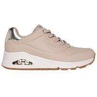 Skechers Women/'s UNO Shimmer Away Sneaker, Natural, 7 UK