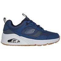 SKECHERS Kids Uno Retro Groove Blue Sports Shoes With Memory Foam Lightweight