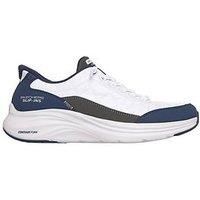 Skechers Contour Foam Slip-In Knotted Bungree Trainer - White Mesh/Navy Duraleather