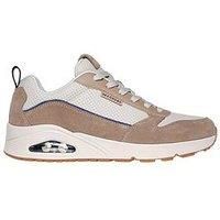 Skechers Uno Stacre 2.0 | Sand | Mens Leather Lace Up Trainers