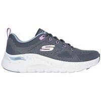 Skechers Arch Fit Engineered Knit Lace-Up W/ Air-Cooled - Gray Knit/Multi Trim