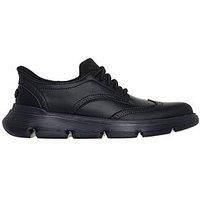 Skechers Mens Garza Sully Stretch Lace Cushioned Shoes - Black - UK7