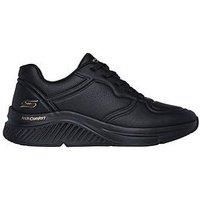 Skechers Bobs Arch Comfort Pu Speckled Lace Up Trainer - Black