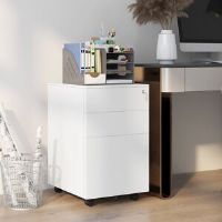 Inbox Zero 3 Drawer Filing Cabinet White 60cm H X 37cm W X 43.5cm D