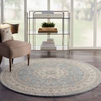 Longweave Living Treasures Tufted Wool Aqua/Ivory Rug Aqua/Ivory Round 178cm