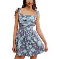 Free People Meet In Maui Mini Dress - Blue