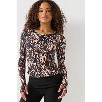 Fp Movement Womens Printed Right On Run Long Sleeve Top - Tortoise Shell