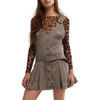 Free People Belong Together Mini Pinafore Dress - Brown