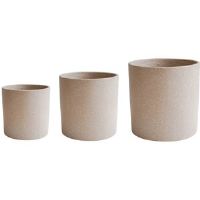 Latitude Run Adrein Three Indoor Cement Plant Pots Caramel 30cm H X 30cm W X 30cm D