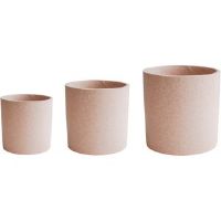 Latitude Run Adrein Three Indoor Cement Plant Pots Blush 30cm H X 30cm W X 30cm D
