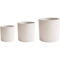 Latitude Run Adrein Three Indoor Cement Plant Pots Ivory 30cm H X 30cm W X 30cm D
