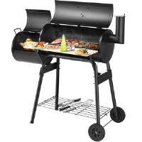 Dakota Fields 114cm Barrel Charcoal BBQ Black 62cm W