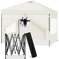 Dakota Fields Gazebo 3 X 3 M, Folding Gazebo With Side Walls, Waterproof, Stable, Winterproof, Outdoor Garden Gazebo, Party Tent, Garden Tent, Height Adjustable, Uv 270.0 H x 300.0 W x 300.0 D cm