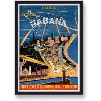 Happy Larry Cuba Havana Vintage Travel Print - Print 44cm H X 32cm W