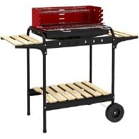 Borough Wharf Adeena 103cm W Portable Charcoal Grill gray/red 95.0 H x 103.0 W x 47.0 D cm