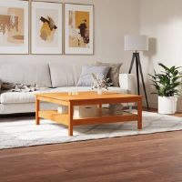Latitude Run Coffee Table Honey Brown 100X100x40 Cm Solid Wood Pine Wax Brown 40cm H x 100cm W x 100cm D