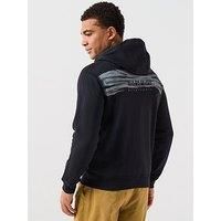 Napapijri Men's Relaxed Back Graphic Pullover Hoodie, Black
