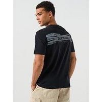 Napapijri Geographic Back Graphic T-Shirt, Black, Cotton (UK, Alpha, M, Regular, Regular, Black)