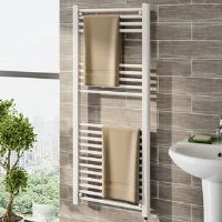 Belfry Heating Gagne Straight Towel Rail Heated Towel Rails White 120" H x 50" W x 3" D