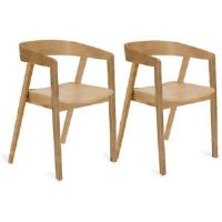George Oliver Casitas Dining Chair Pale Oak 78cm H X 54cm W X 58.4cm D
