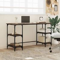 Borough Wharf Cascadera Rectangle Writing Desk Brown Oak 75cm H x 140cm W x 50cm D