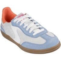 Skechers Women/'s Hotshot for The Win Sneaker, Light Blue Leather/Multi Trim, 4 UK