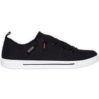 Skechers B Cute 2.0 Slip On Faux Lace Canvas Trainer - Black Canvas