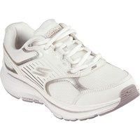 Skechers Go Run Consistent 2.0 Leather Overlay Lace Up W/ Athletic Mesh Natural Leather/Gold Trim