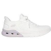 Skechers Bobs Arc Waves 2.0 Now It Glide-Step Lace-Up Slip-Ins Trainer - Off White Engineered Knit