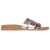 Skechers Women/'s Desert KISS Low Peak Look Slide Sandal, Gold, 8 UK