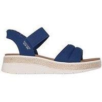 Skechers Bobs Sun Ray Slip-Ins Padded Vamp Quarter Strap Sandal - Navy