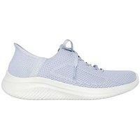 Skechers Slip-ins Ultra Flex 3.0 Vegan Womens Fashion Trainers in Light Blue