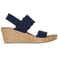 Skechers Beverlee Timeless Touch Crochet Scallop Sling Back Sandal - Navy Crochet Knit