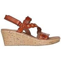 Skechers Beverlee Cherished Scalloped Wedge Sandal - Luggage