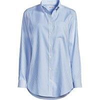 Lands' End Women's Non-Iron Boyfriend Fit Oxford Shirt in Blue | Size: 14-16