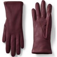 Lands' End Women's Cashmere Lined Touchscreen Leather Gloves in Burgundy | Size: Large