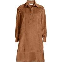 Petite Long Sleeve Wide Wale Cord Popover Shirt Dress