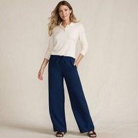 Flowing Woven Trousers with Elastic Waistband