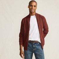 Lands' End Men's Drifter Plated Zip Cardigan in Brown | Size: XL