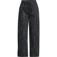 Lands' End Women's Petite Cropped Wide Leg Jeans, Printed in Black | Size: 14-16