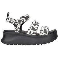 Hey Dude Women/'s Delray Buckle Animal Loafer, Black/White, 7 UK