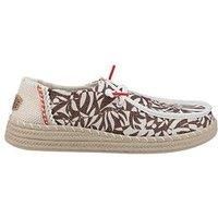HEYDUDE - Wendy Espadrille Retro Palm, Women Slip-On shoes, Downtown Brown/Egret, W5