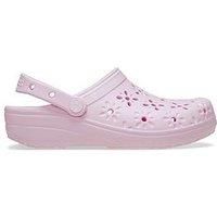 Crocs Classic Floral Cut-Out Clog Pink Milk Size 8 UK Men/ 9 UK Women