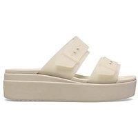 Crocs Brooklyn Buckle Frosted Low Wedge - Beige