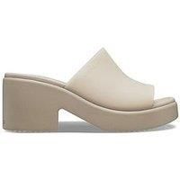 Crocs Brooklyn Slide Heel Women's Taupe Sandals