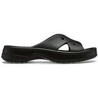 Crocs Classic Womens Cross Strap Slide Sandal, Black, 8 UK