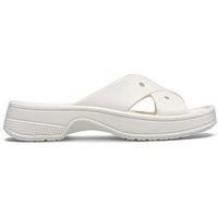 Crocs Classic Womens Cross Strap Slide Sandal, Chalk, 5 UK
