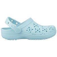 Girl's Sandals Crocs Classic Floral Cutout Clog Teal 2025 Slides New